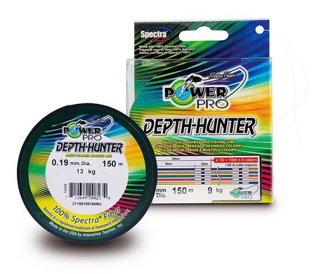 Шнур Power Pro Depth-Hunter 150m Multi Color 0.15 mm 9kg/20lb