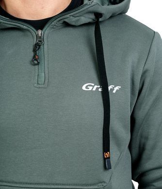 Костюм флісовий GRAFF худі і штани сіро-зелений - M