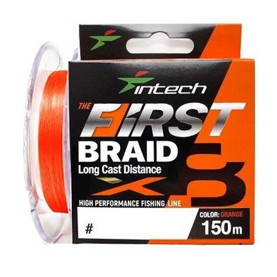 Шнур плетеный Intech First Braid X8 Orange 150m 0.6 (12lb/5.45kg)