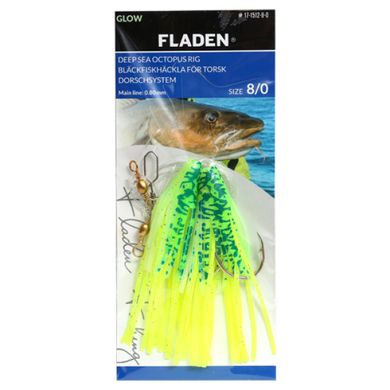 Морской монтаж Fladen Glowing Squids glow green hook size 10