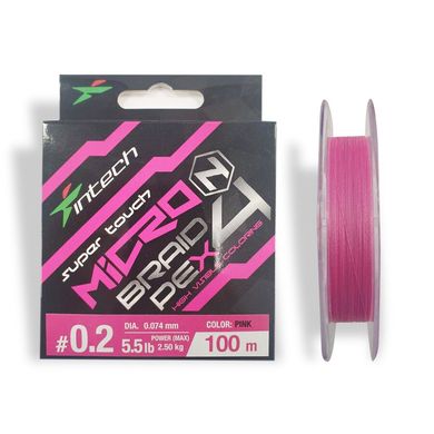 Шнур плетений Intech MicroN PE X4 100m (0.2 (5.5lb/2.5kg))