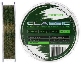 Волосінь Brain Classic Carp Line 3D (camo) 300m 0.25mm 15lb 6.6kg