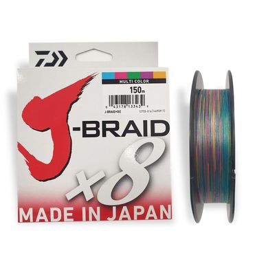 Шнур Daiwa J-Braid X8 0,10мм 150м Multi Color