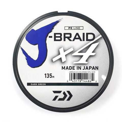 Шнур Daiwa J-Braid X4E 0.07mm 135m Dark Green