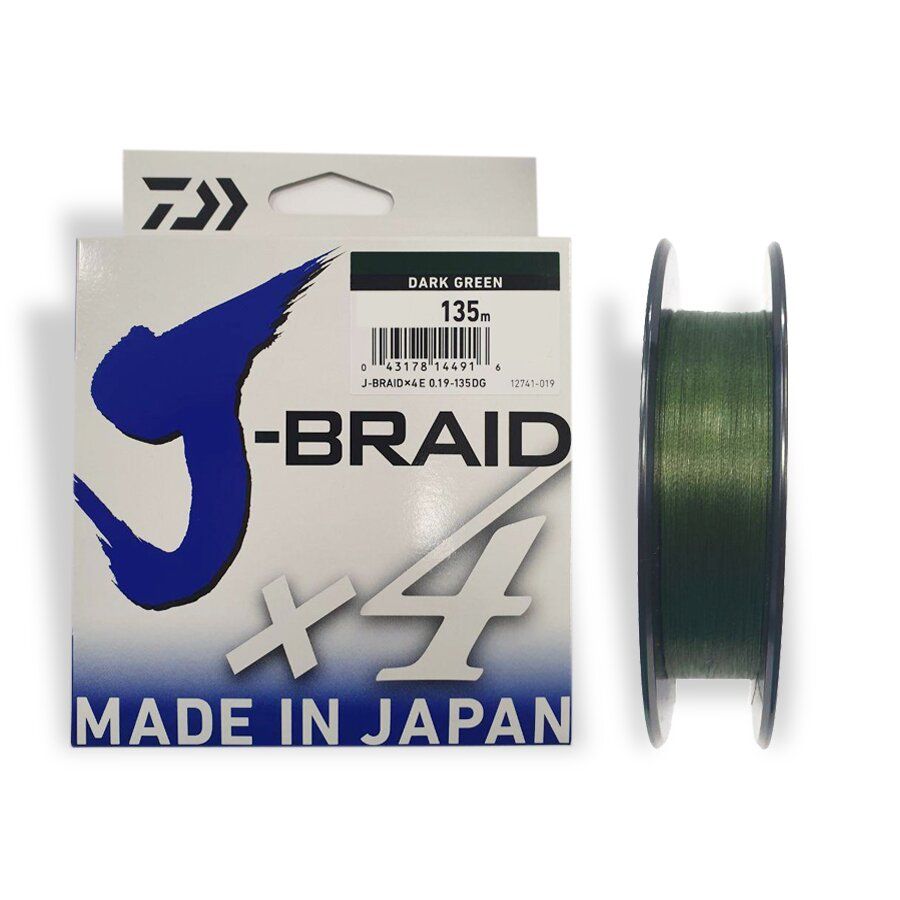 Daiwa Шнур Daiwa J-Braid X4E 0.07mm 135m Dark Green (12741