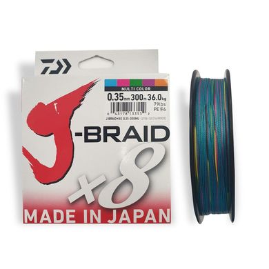 Шнур Daiwa J-Braid X8 0,35mm-300m Multi Color