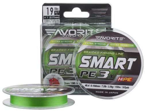 Шнур Favorite Smart PE 3x 150m 0.6 12lb l.green