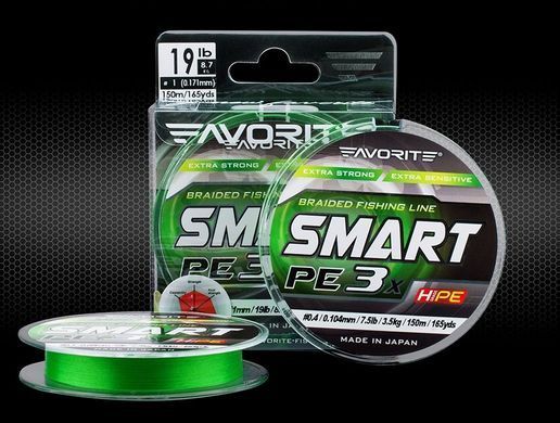 Шнур Favorite Smart PE 3x 150m 0.6 12lb l.green