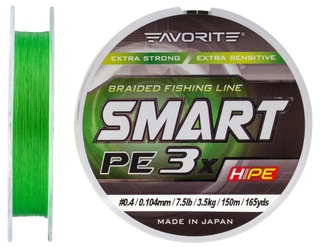 Шнур Favorite Smart PE 3x 150m 0.4 7.5lb l.green