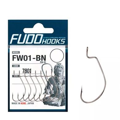 Крючки Fudo Worm FW-01 Black 1 (8 шт.)