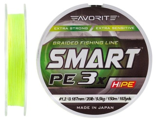 Шнур Favorite Smart PE 3x 150m 1.2 20lb fl.yellow